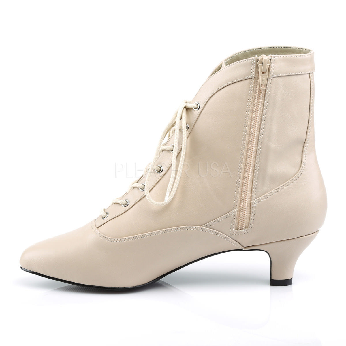 2 Inch Heel Cream Plus Size Ankle Boots For Cross Dresser | FAB-1005 ...