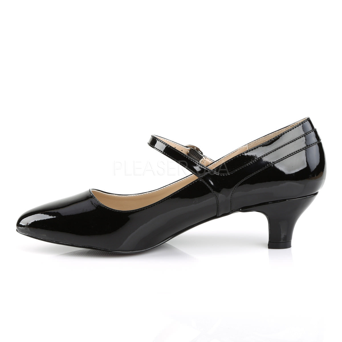 2 Inch Kitten Heel Black Plus Size Mary Jane Pump For Men | FAB-425 ...