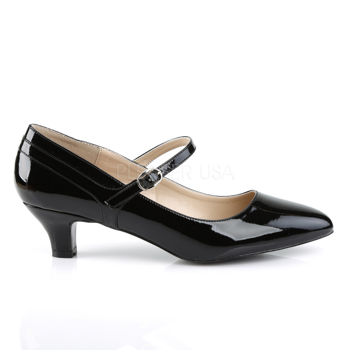 2 Inch Kitten Heel Black Plus Size Mary Jane Pump For Men | FAB-425 ...