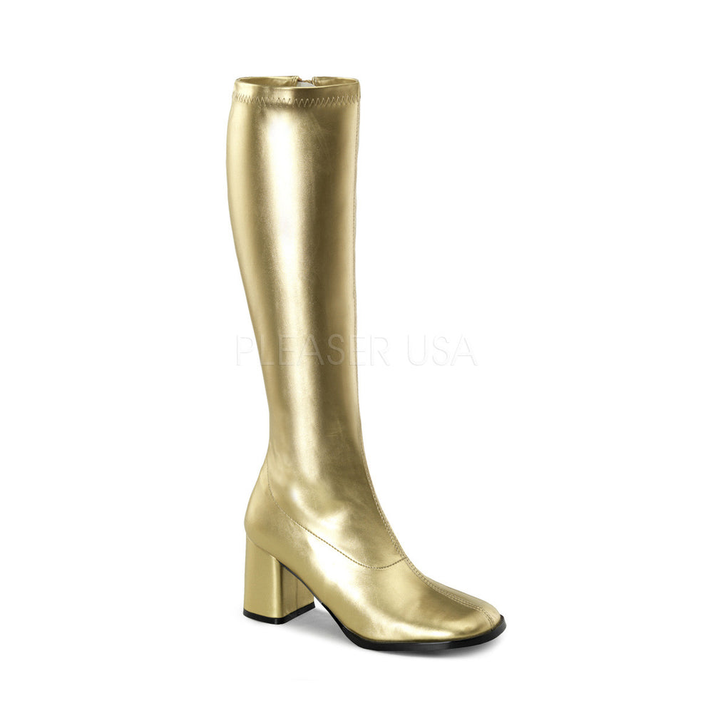 gold platform gogo boots