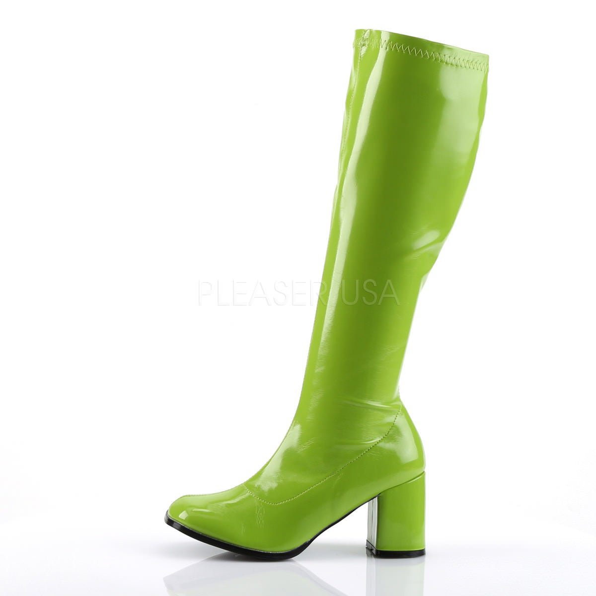 Lime Green Retro 70s Gogo Costume Boots 