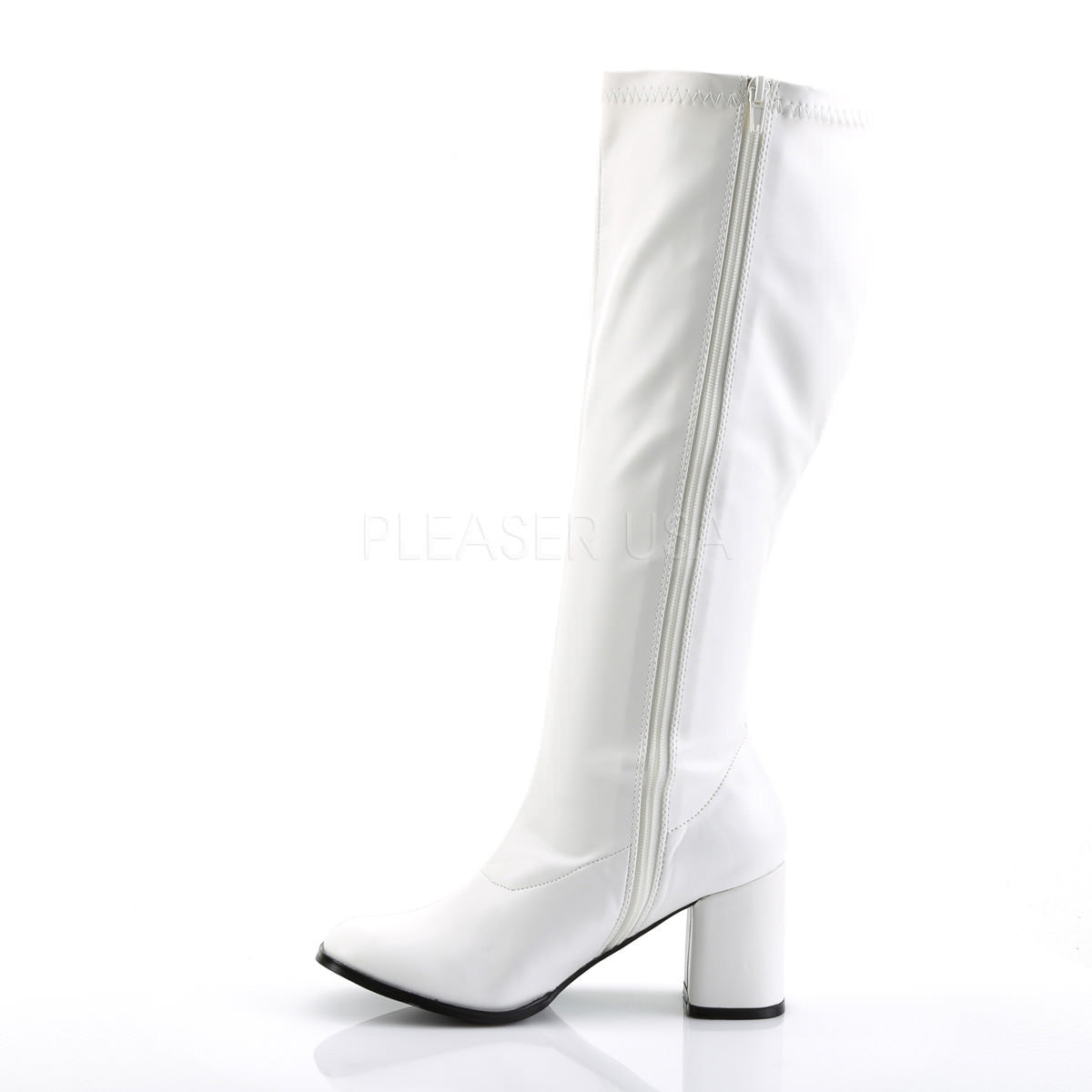 wide width white gogo boots