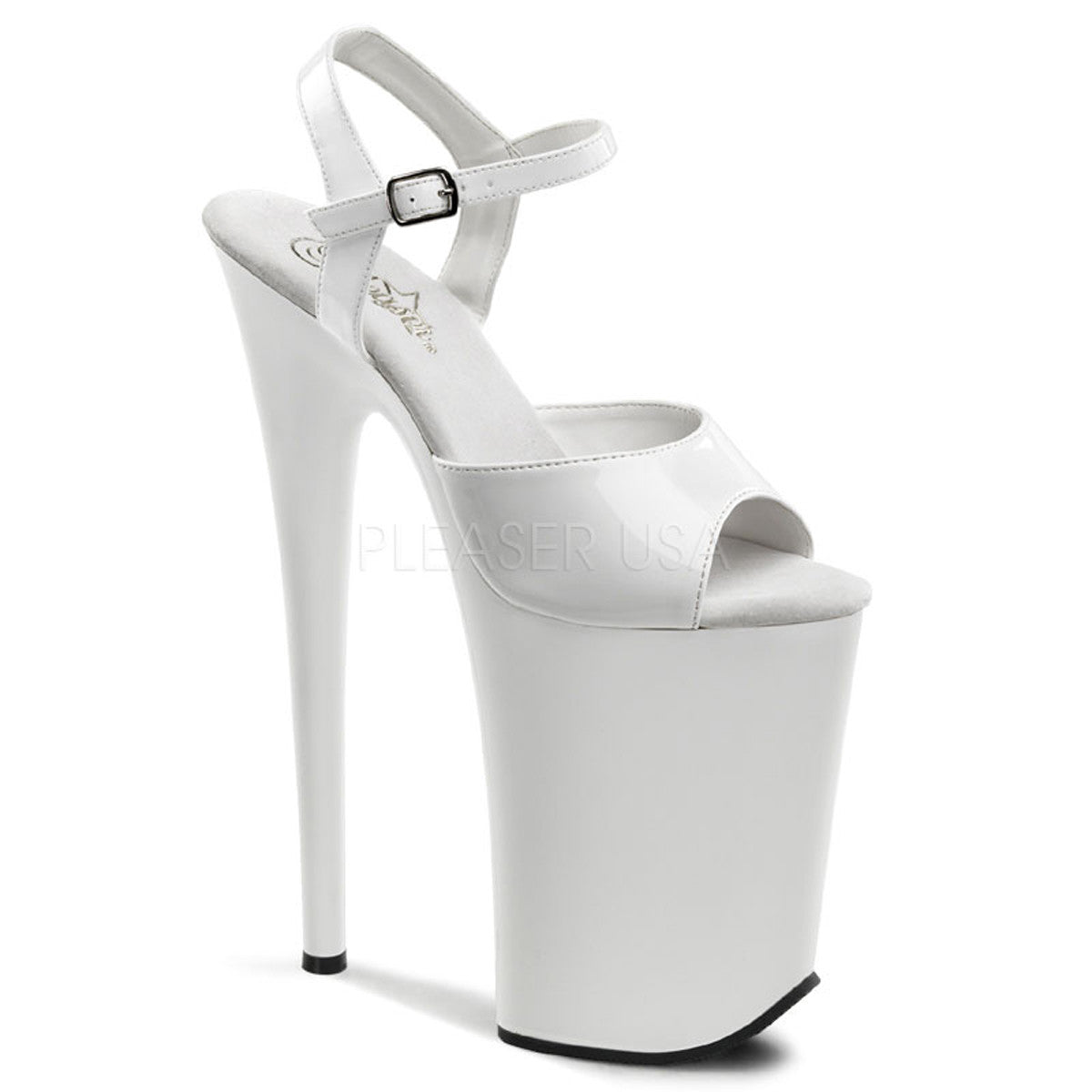 PLEASER INFINITY-909 White 9 Inch Heel 