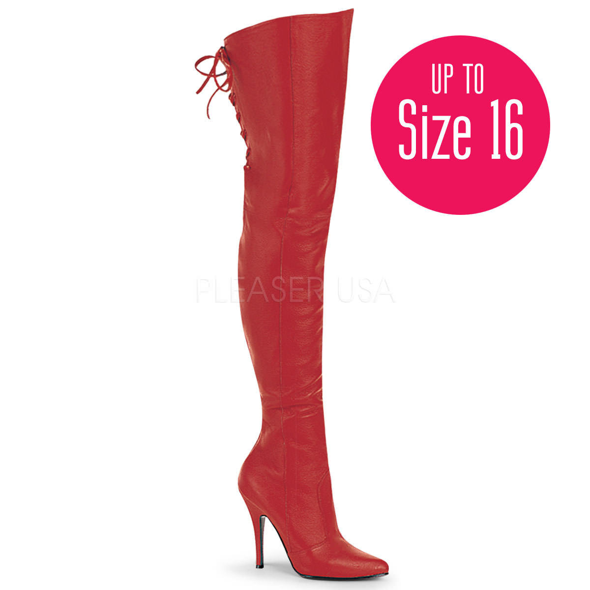 red leather thigh boots