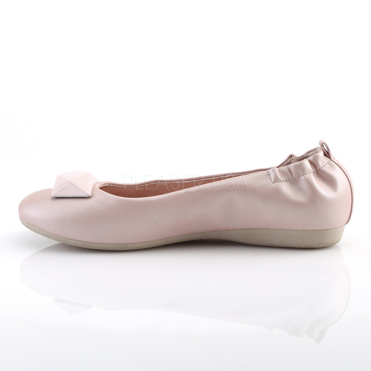 Baby Pink Round Toe Foldable Ballet Flats With Elasticated Heel |Pin Up ...