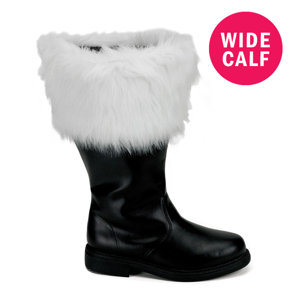 white faux fur boots