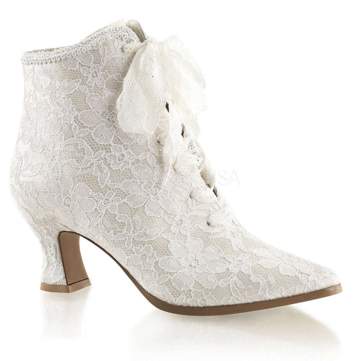 ivory lace up boots