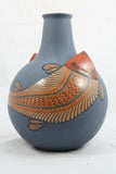 Luis Cortez Fish Jar Vase Blue