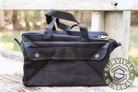 Survival General Black Canvas Tool Dop Kit Travel Bag