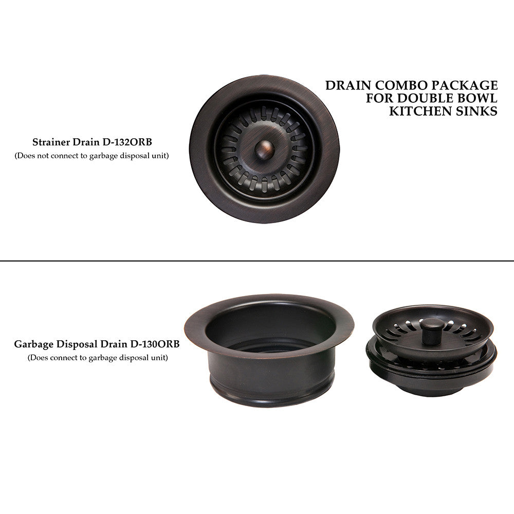 DC-1ORB - Drain Combination Package for Double Bowl Kitchen Sinks