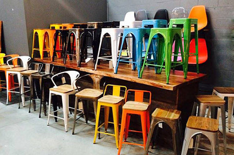 Tolix bar stools at Wazo