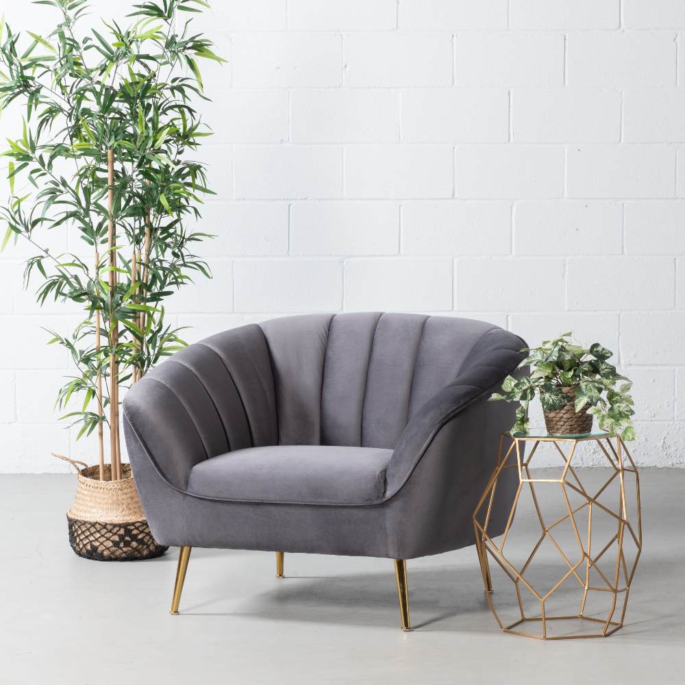 textuur Genre Annoteren AUDREY - Grey Fabric Chair – Wazo Furniture