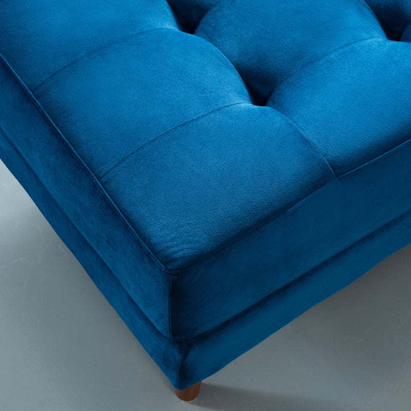 FONDA - Blue Velvet Sectional Sofa - Right