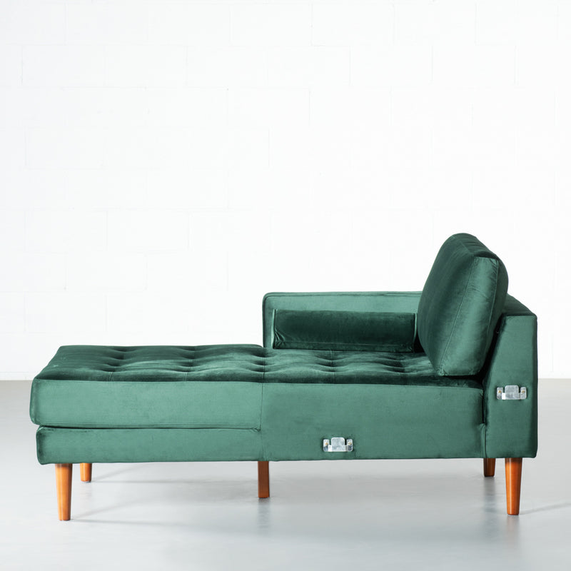 FONDA - Green Velvet Sectional Sofa - Right – Wazo Furniture