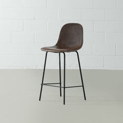 Milan Tabouret De Bar En Cuir Marron Wazo Furniture