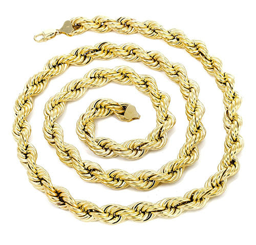 frost gold hollow rope chain