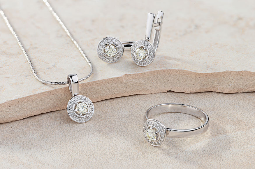 white gold jewelry set