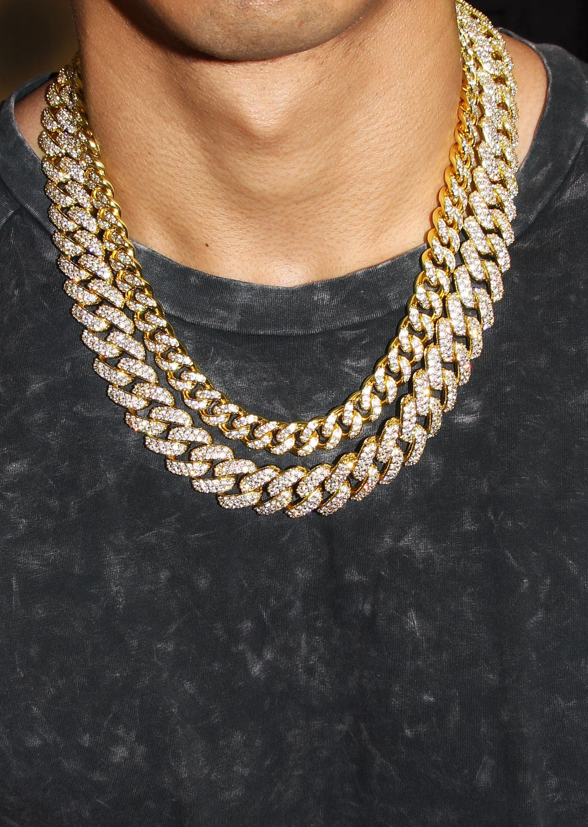 Gold Plated Iced Out Miami Cuban Link Choker – FrostNYC