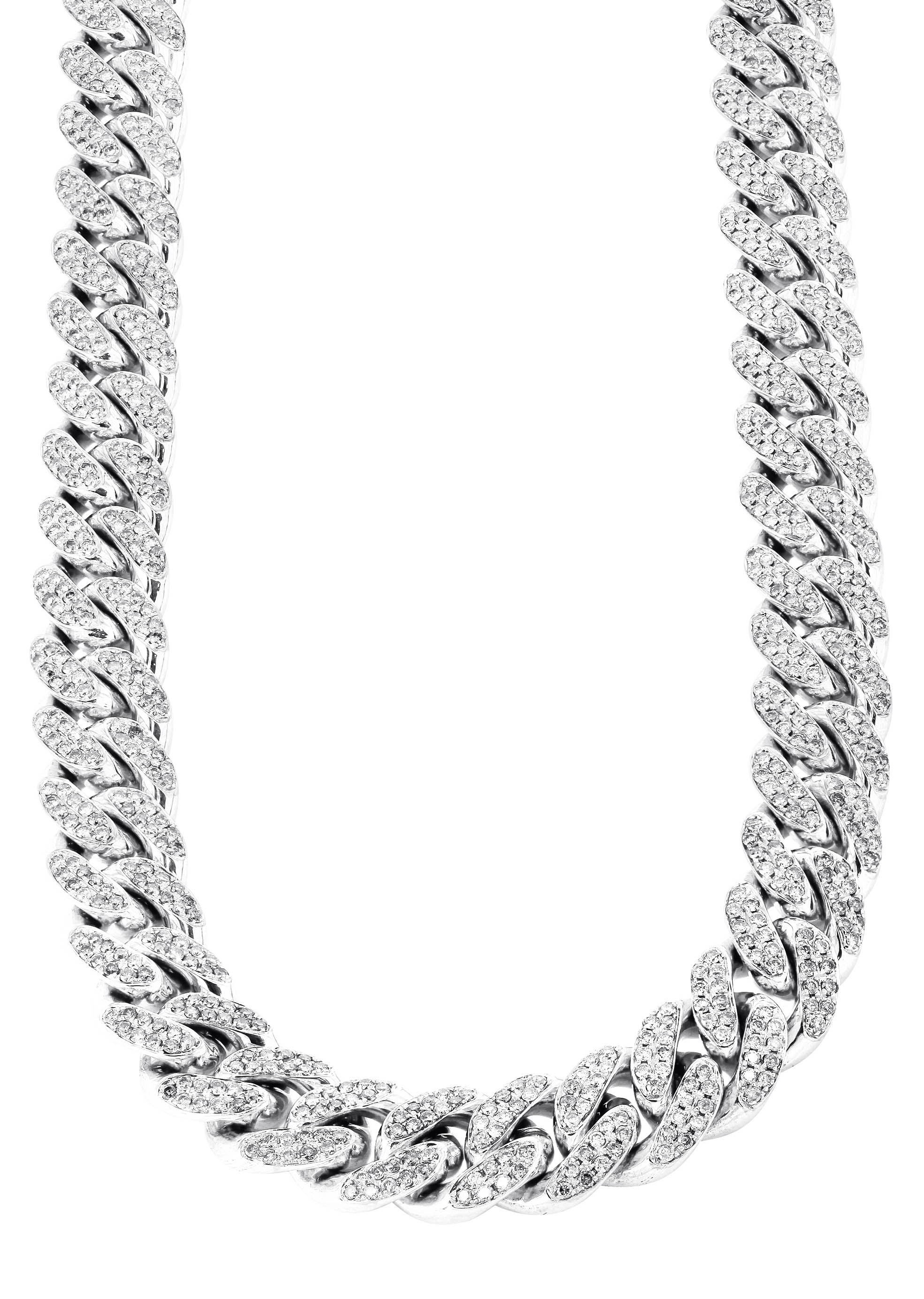 White Gold Iced Out Diamond Miami Cuban Link Chain Customizable (10MM ...