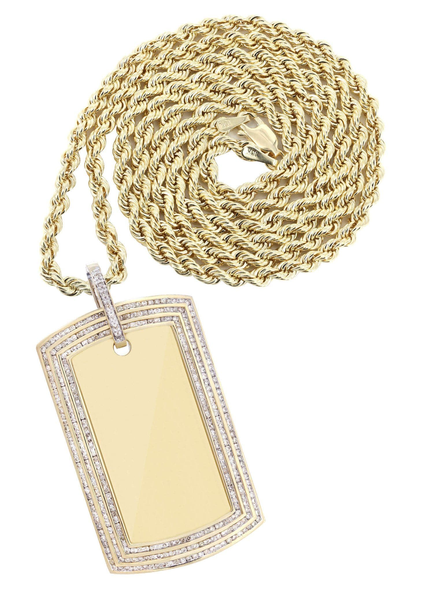 10k gold dog tag necklace