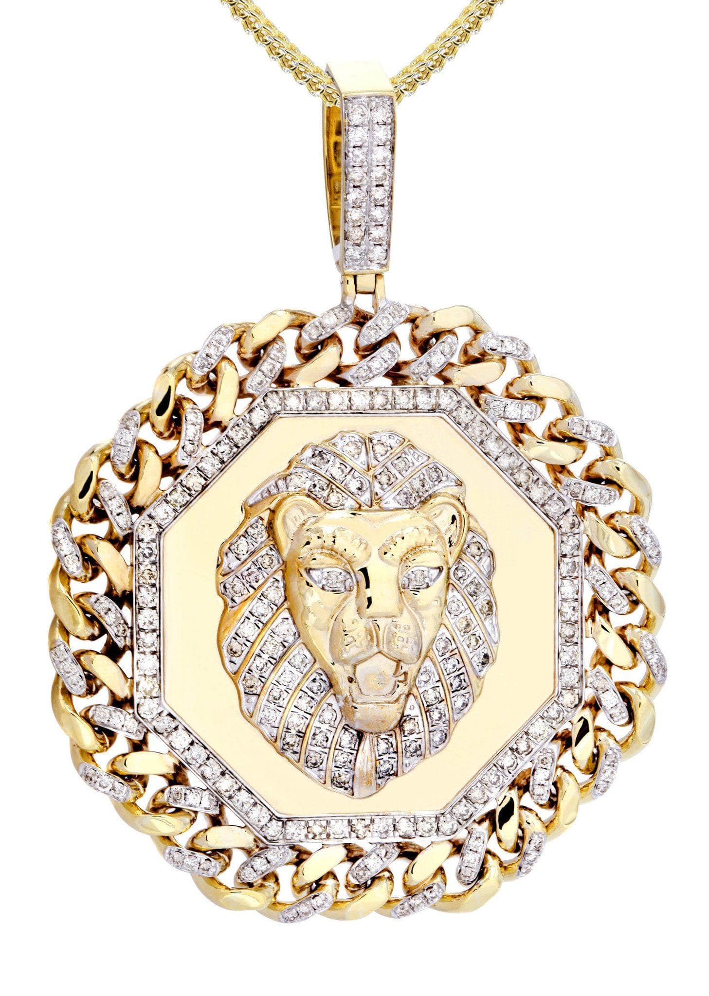 10K Yellow Gold Lion Head Diamond 