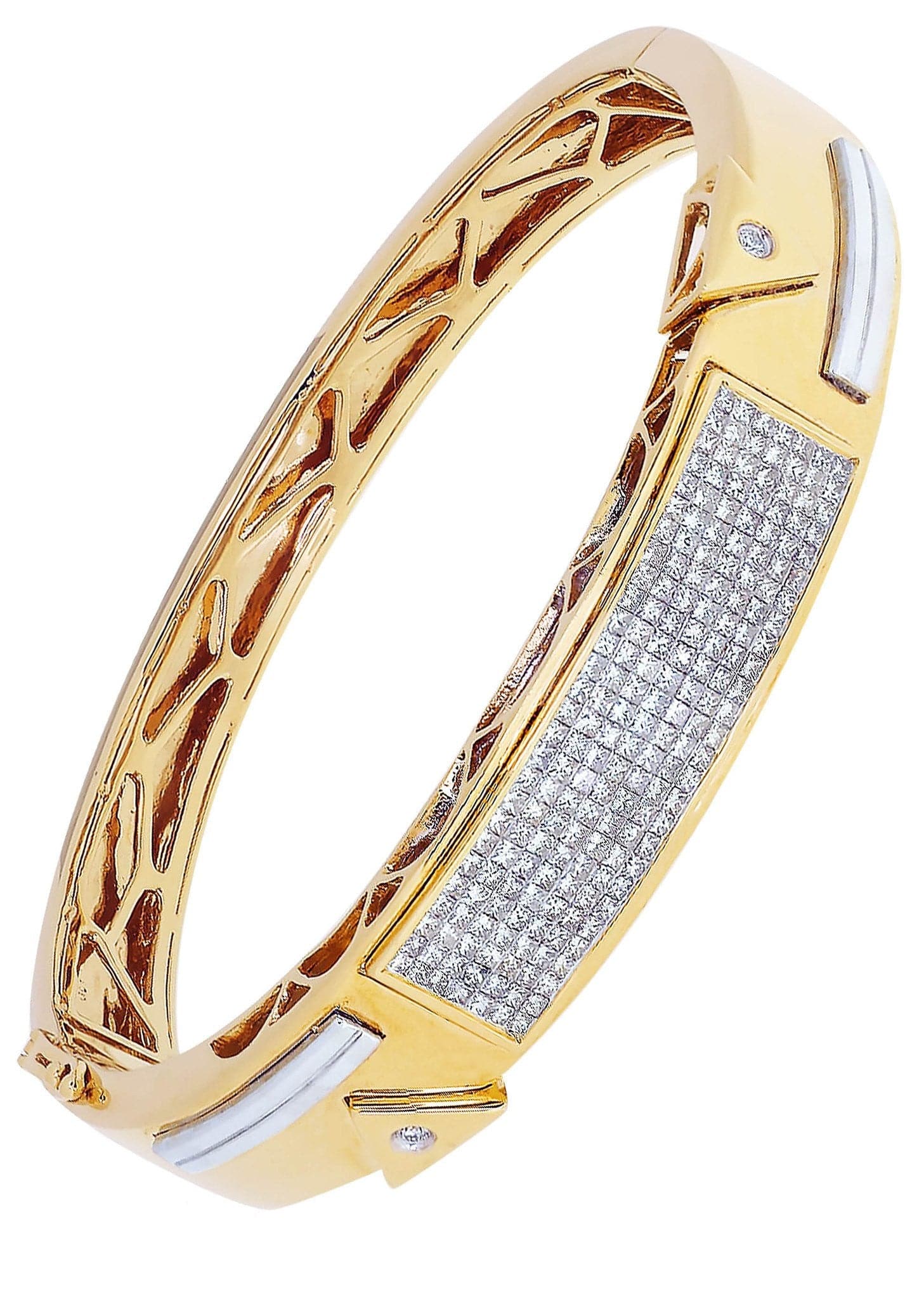 Mens Diamond Bracelet Yellow Gold| 2.36 Carats| 44.34 Grams – FrostNYC