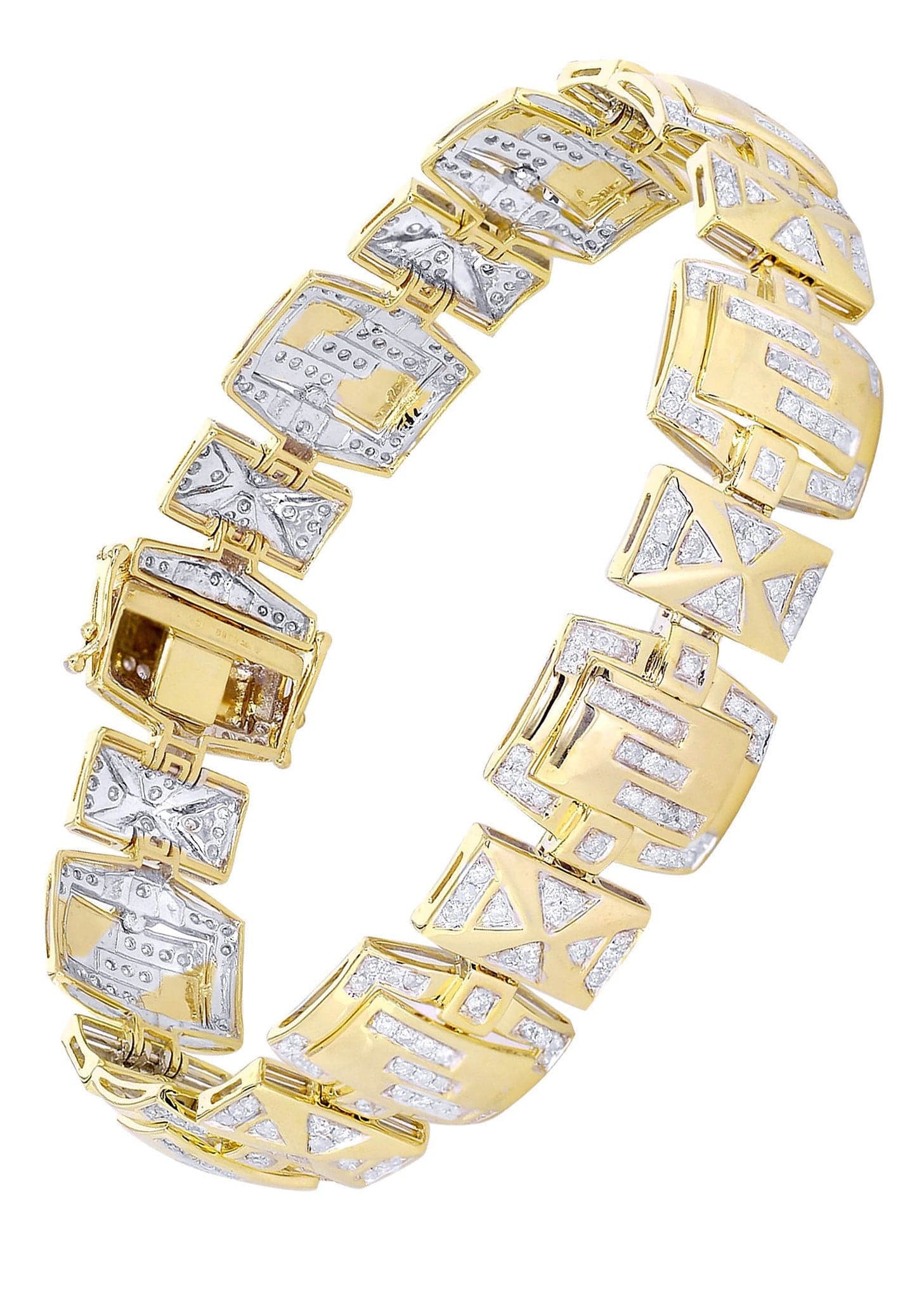 Mens Diamond Bracelet Yellow Gold| 3.16 Carats| 33.64 Grams – FrostNYC