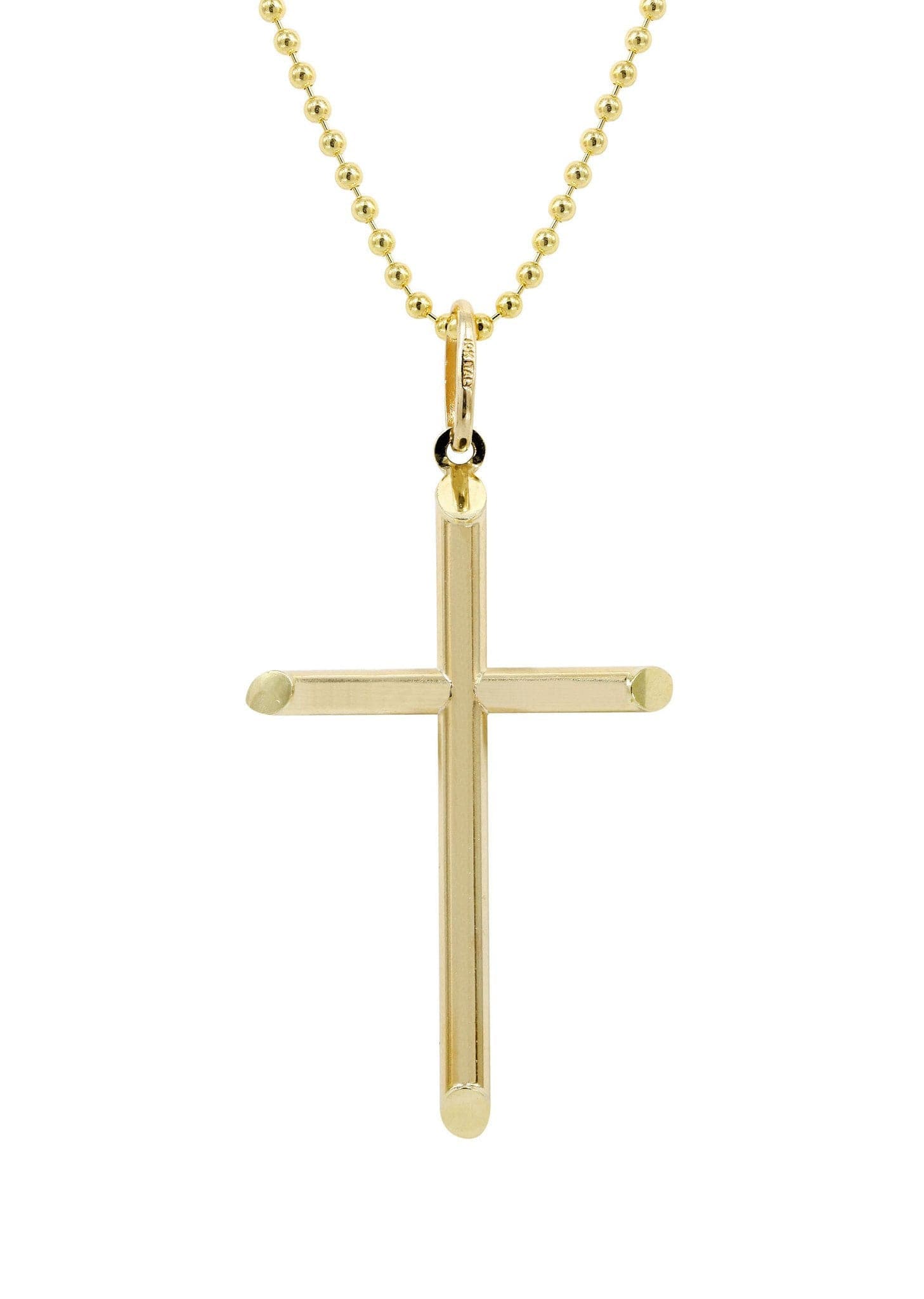 10K Yellow Gold Dog Tag Chain & Gold Cross Necklace | Appx. 8.6 Grams ...