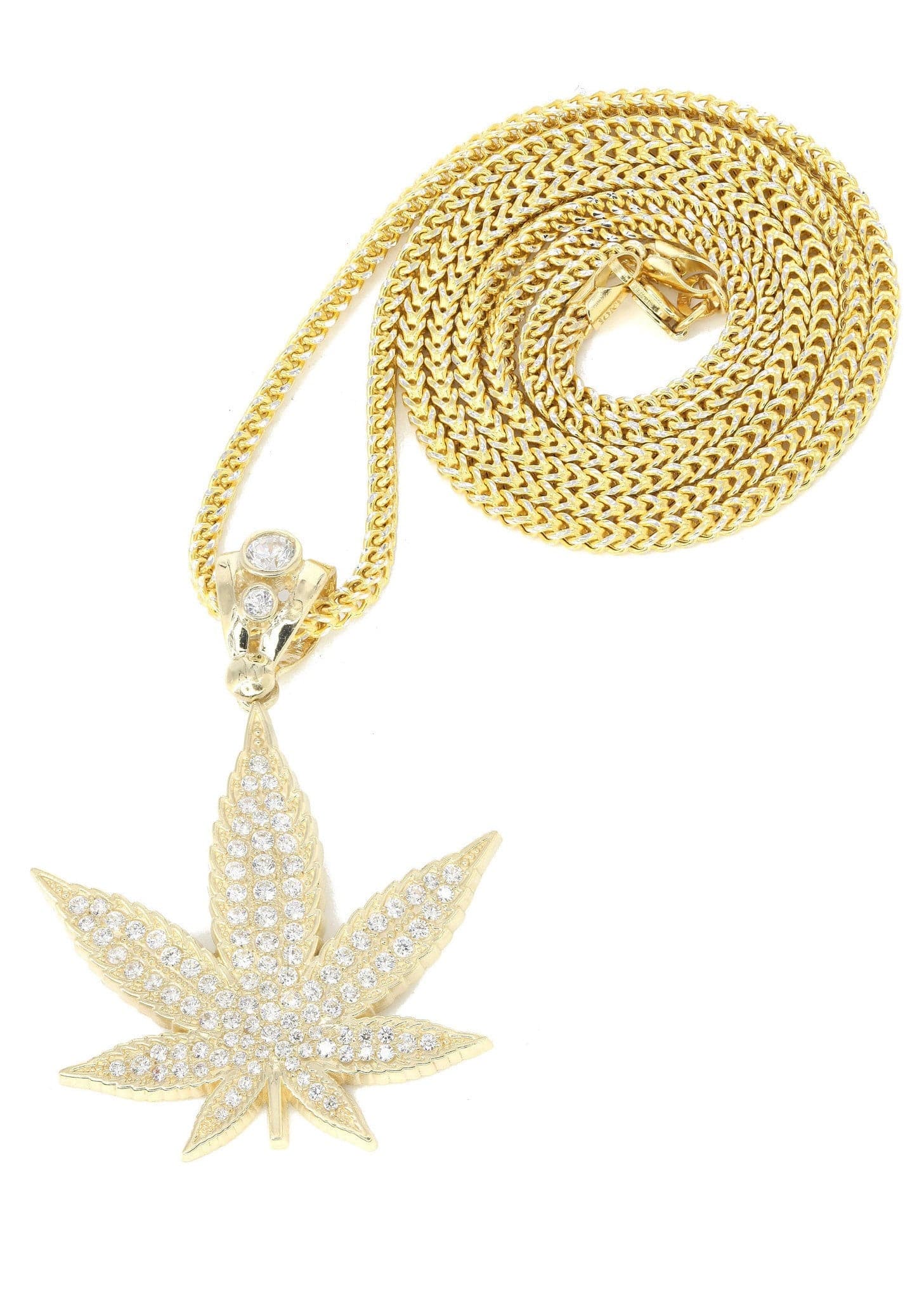 10K Yellow Gold Weed Necklace / Appx. 14.6 Grams