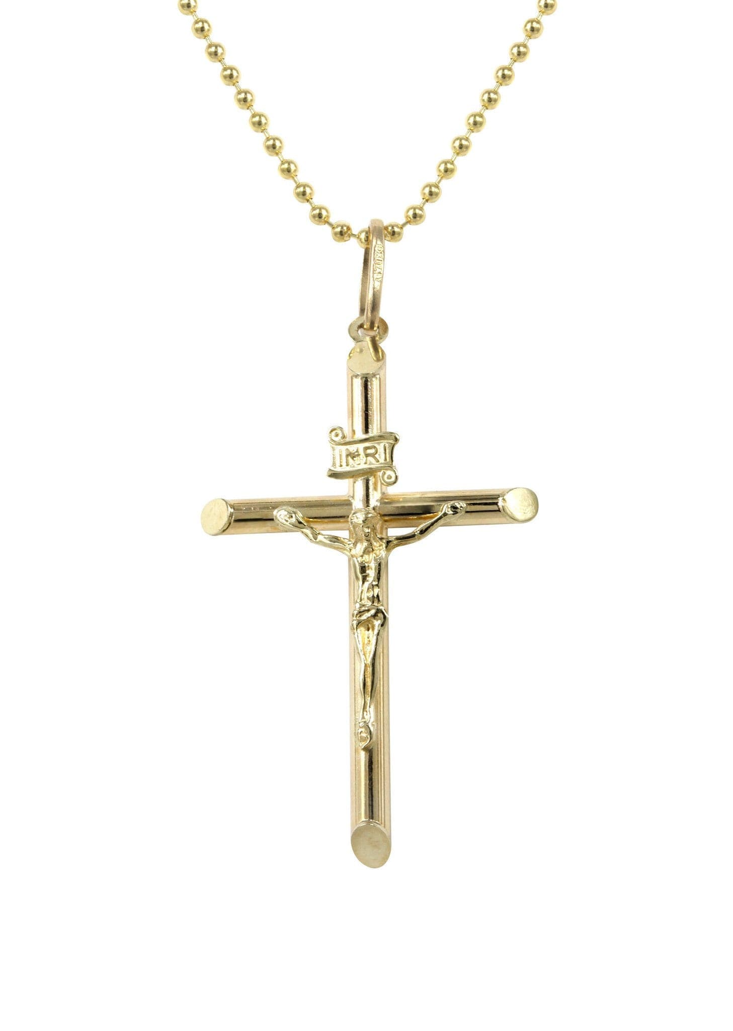 10K Yellow Gold Dog Tag Chain & Gold Cross Necklace | Appx. 9.1 Grams ...