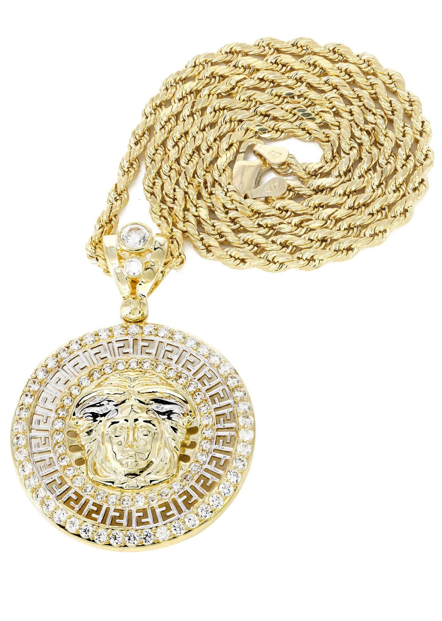 10k versace pendant