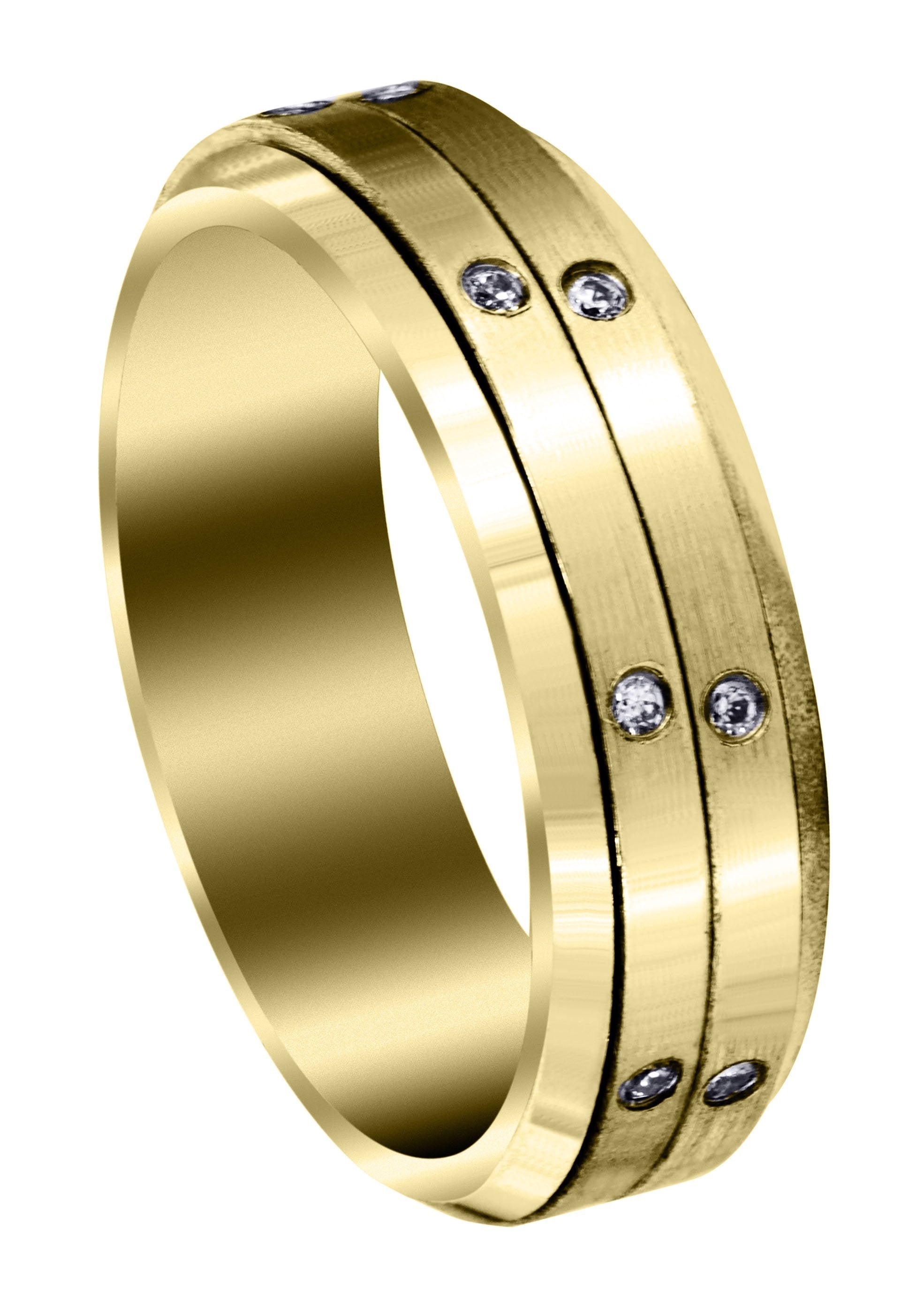 Yellow Gold Diamond Mens Engagement Ring | 0.16 Carats | Satin Finish ...