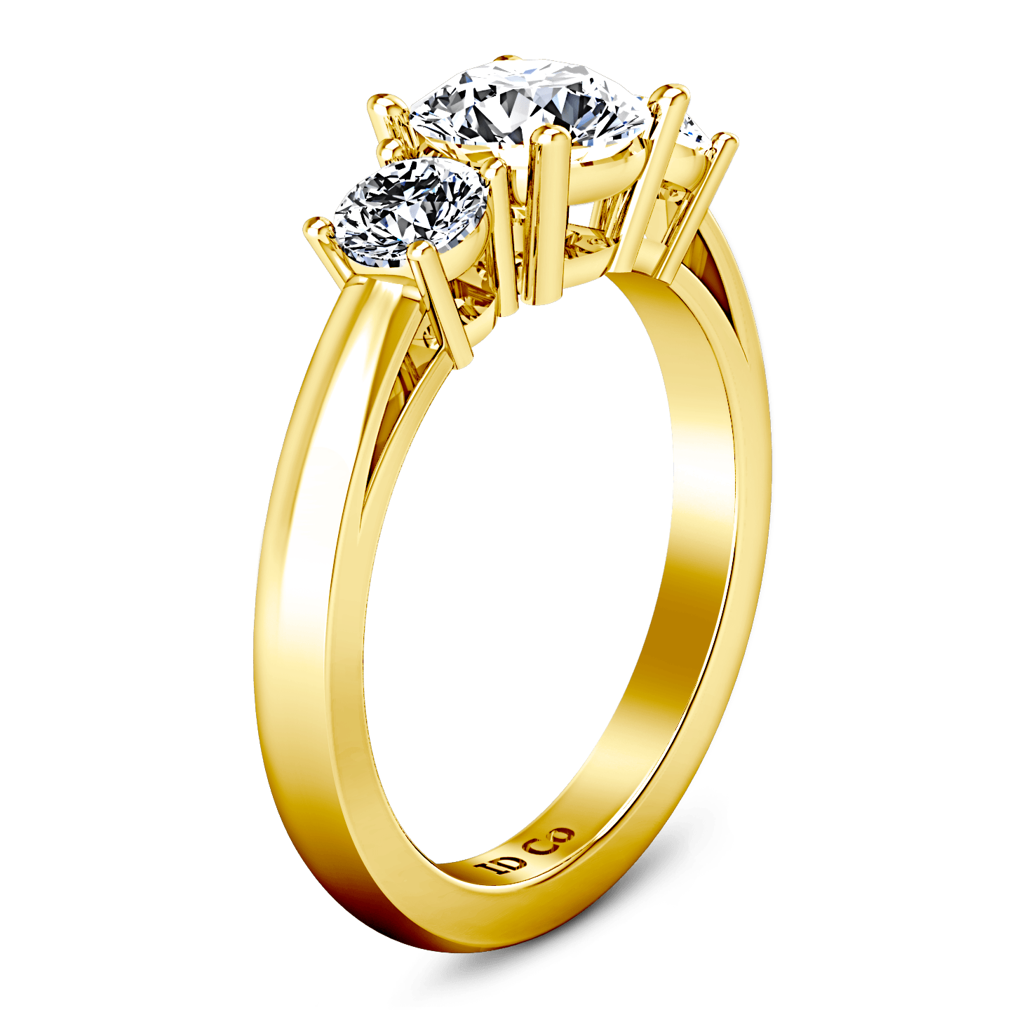 Three Stone Diamond Engagement Ring Alexandra 14k Yellow Gold Frostnyc 7232