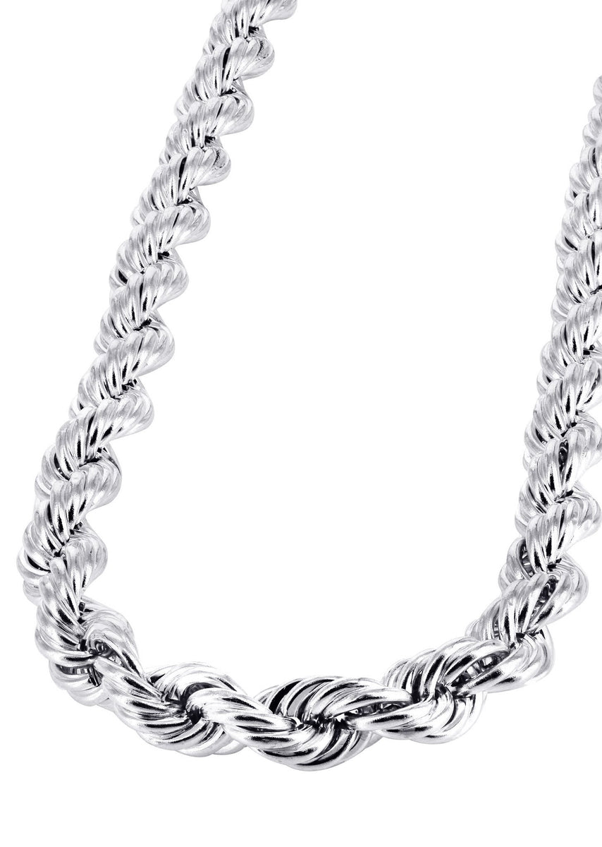 White Gold Chain - Mens Hollow Rope Chain 10K Gold – FrostNYC