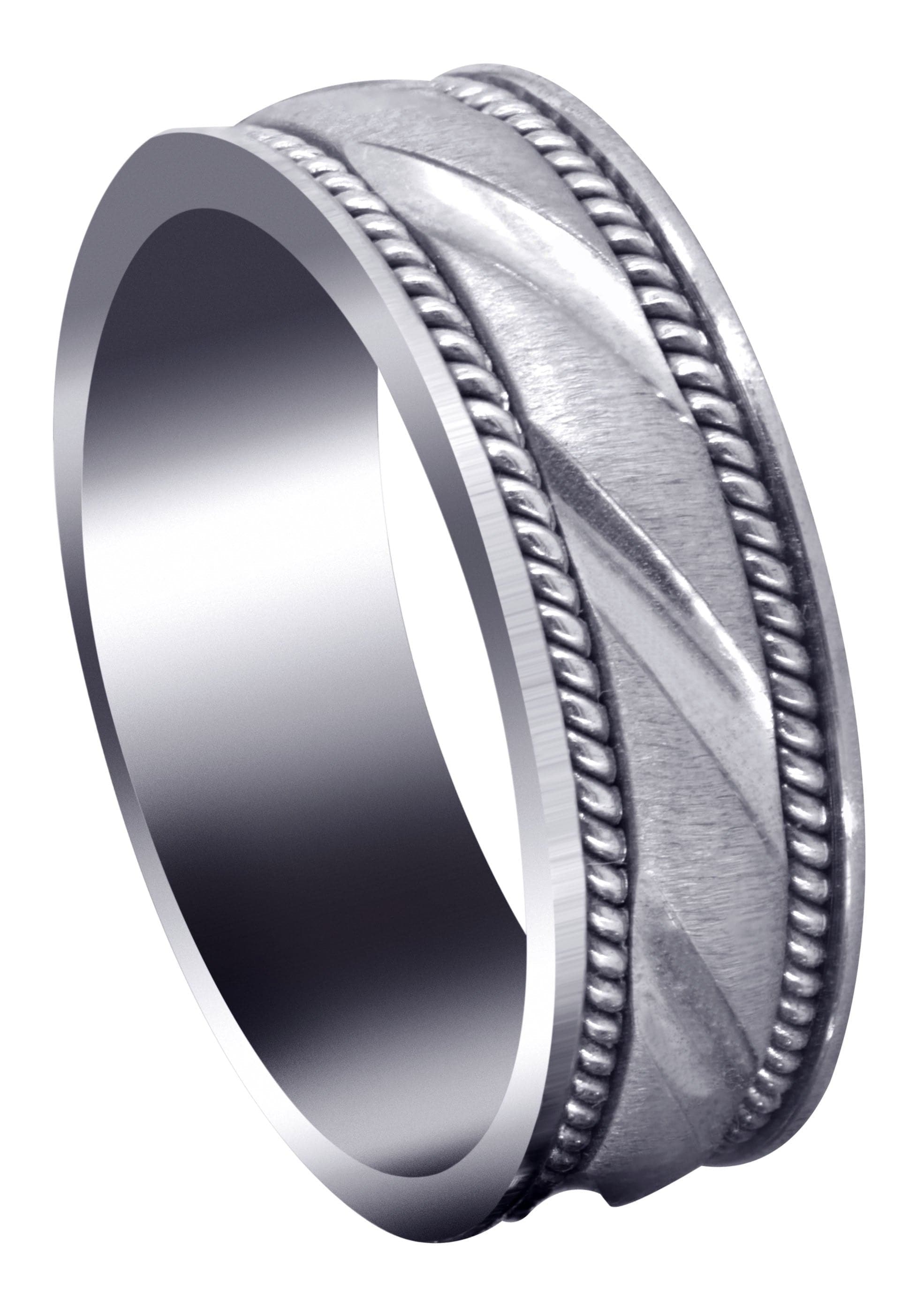 Modern Mens Wedding Band Cross Satin Finish Harrison FrostNYC   HM133 1 