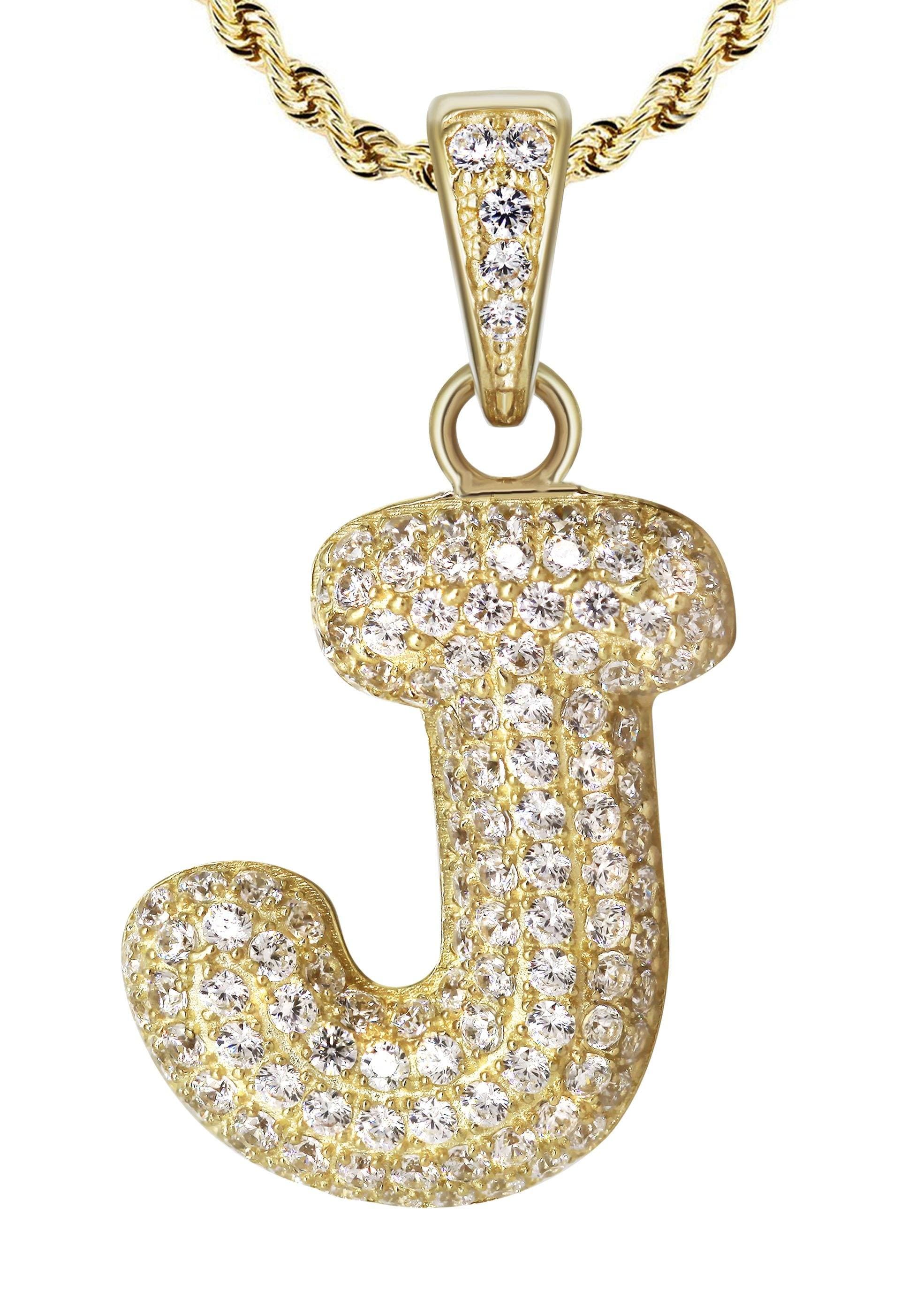 10K Yellow Gold Cuban Chain & Bubble Letter 