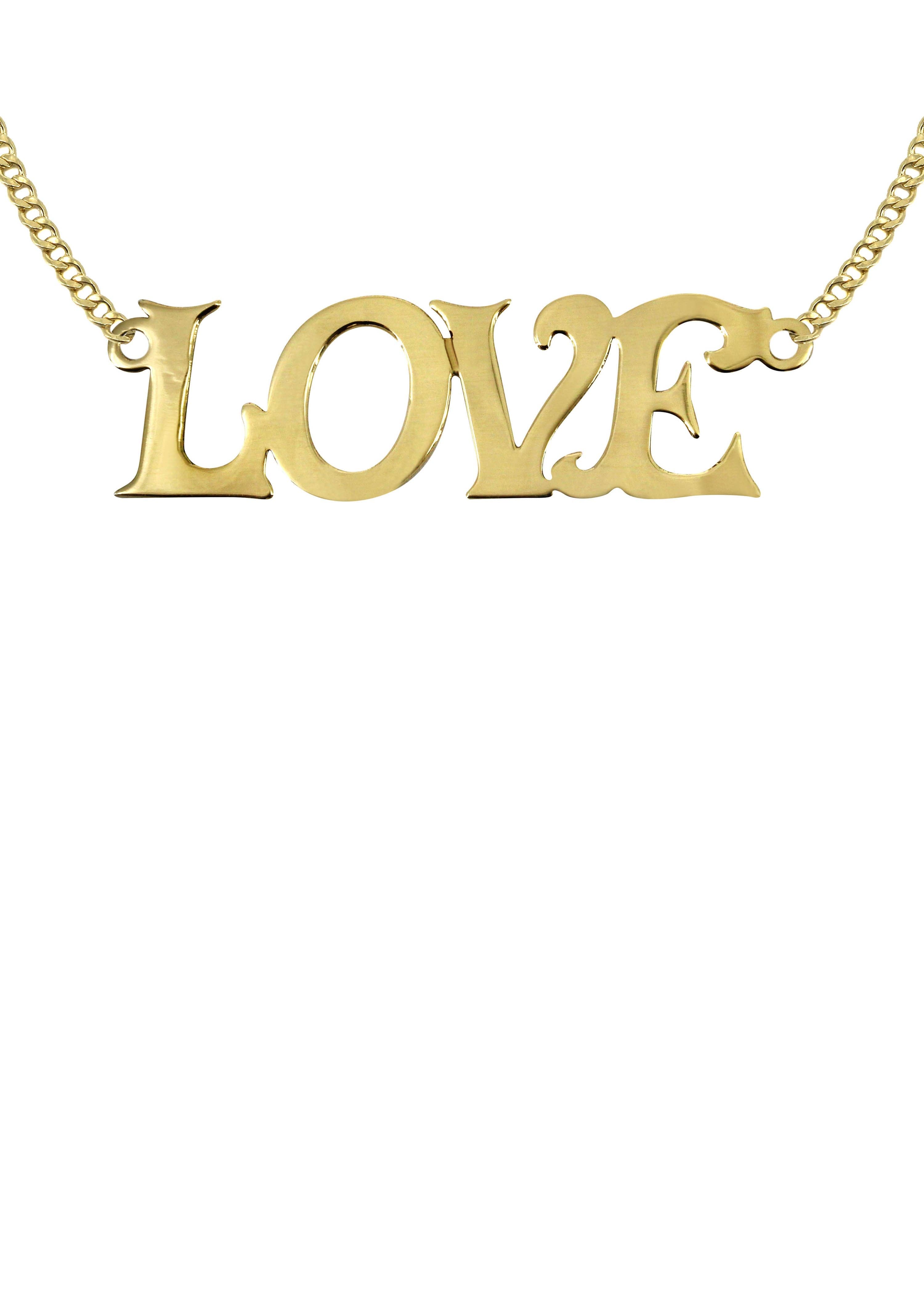 14K Ladies Love Name Plate Necklace | Appx. 5.9 Grams – FrostNYC