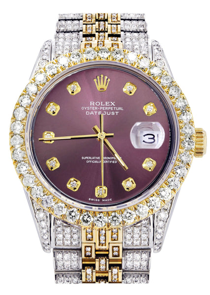 iced out diamond rolex watch
