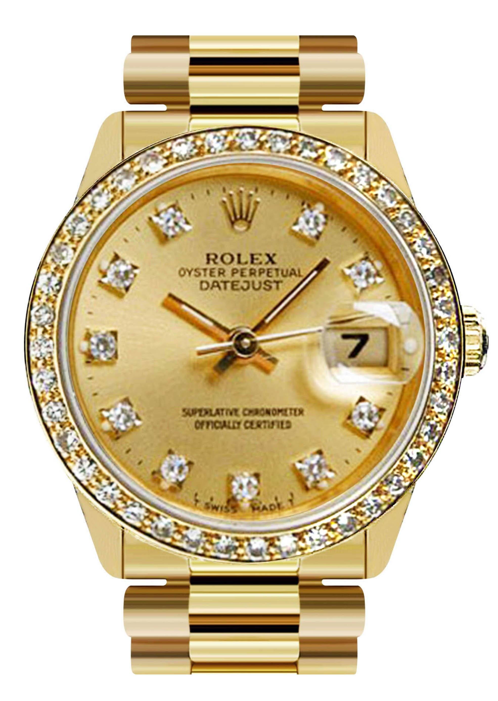 Rolex Datejust Watch For Women Yellow Gold 31 Mm FrostNYC