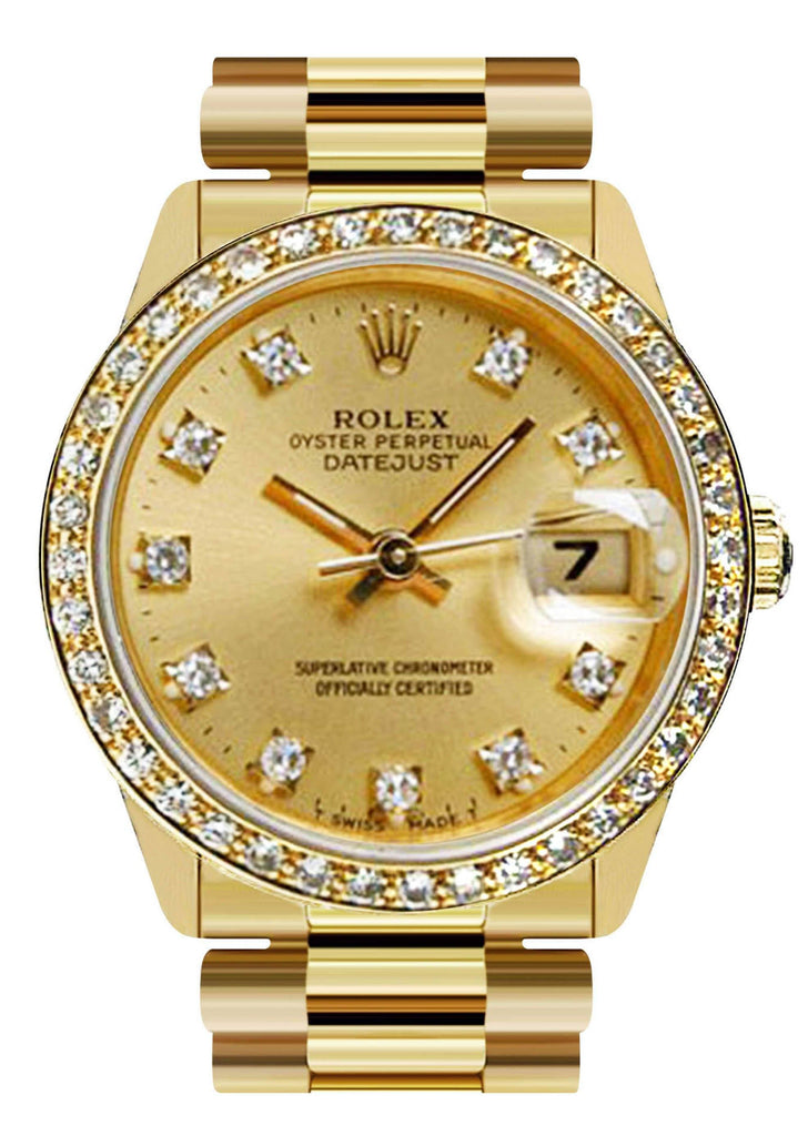 Rolex Datejust Watch For Women | Yellow Gold | 31 Mm – FrostNYC