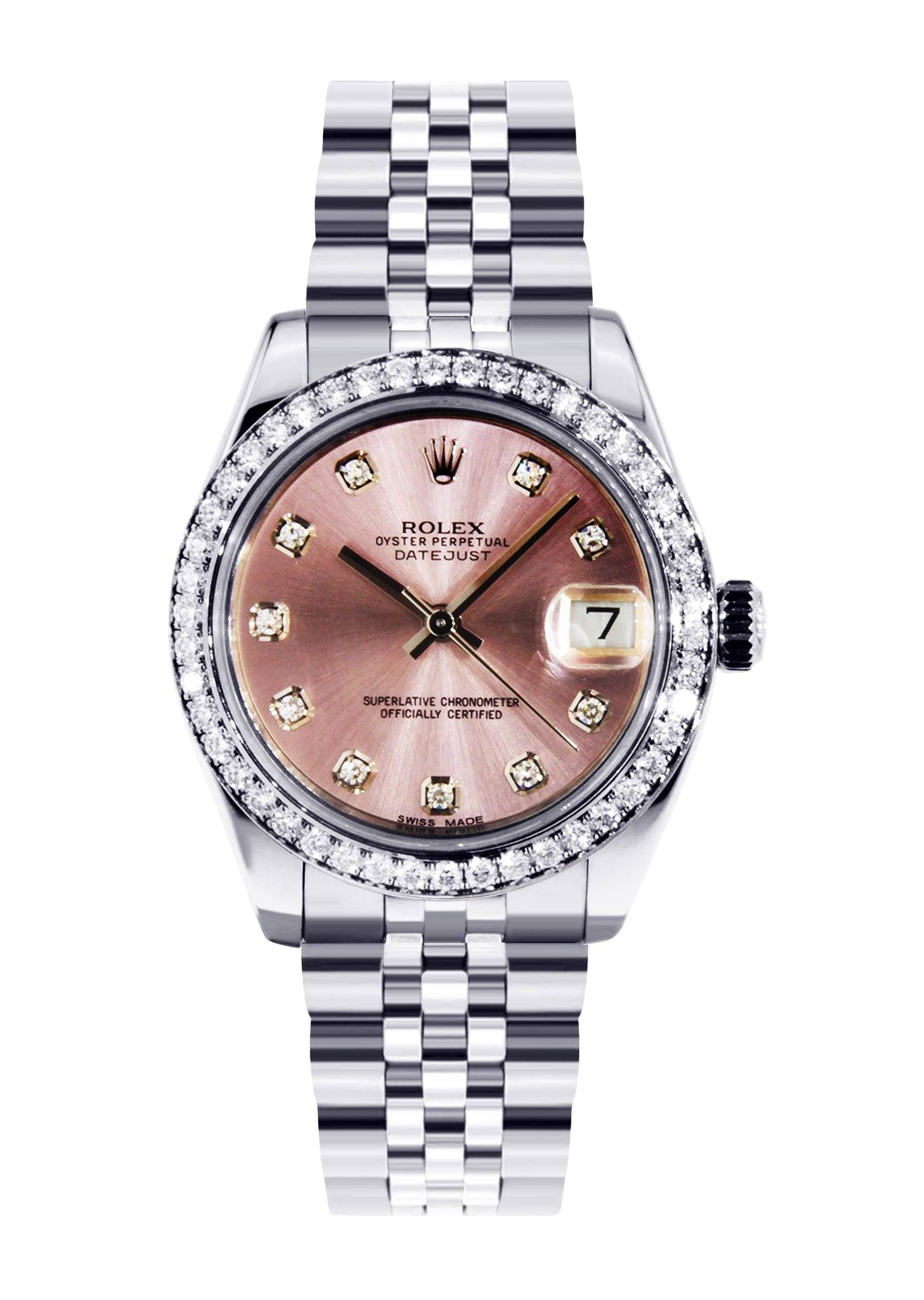 Rolex Datejust Watch For Women Stainless Steel 31 Mm FrostNYC