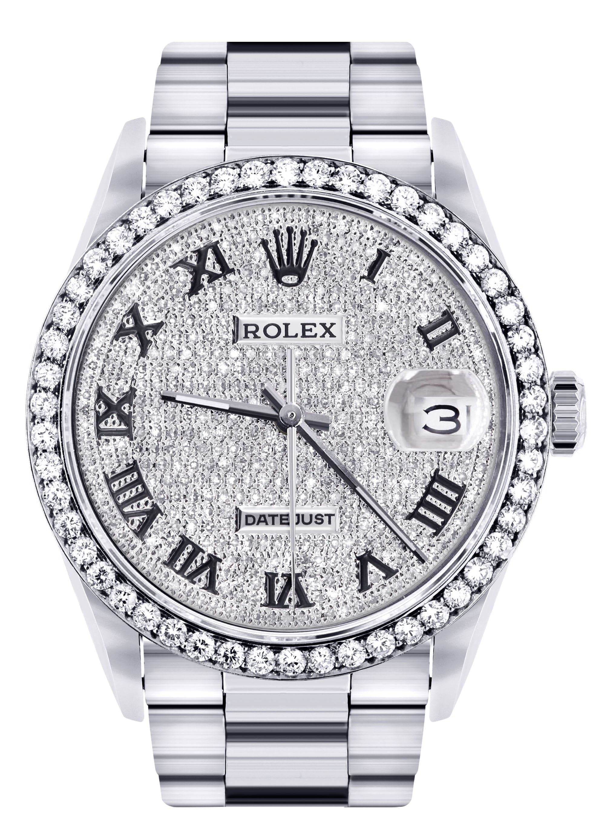 mens rolex datejust with diamonds