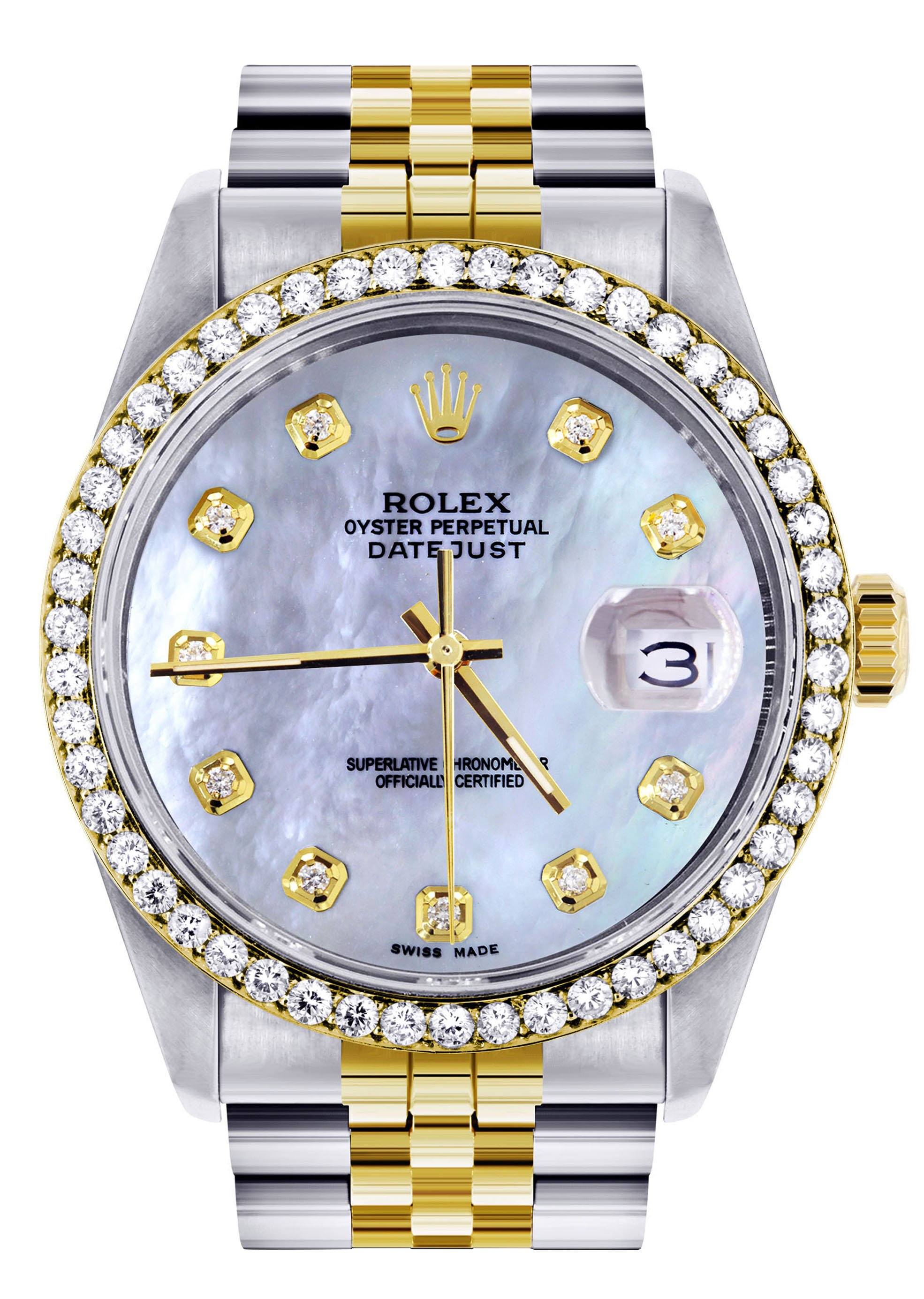 rolex two tone mother of pearl