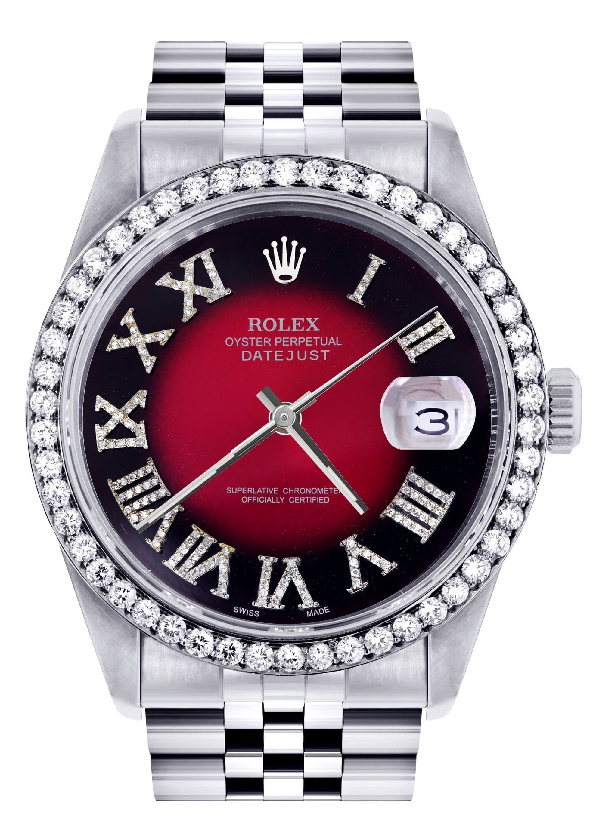 Diamond Mens Rolex Datejust Watch 16200 