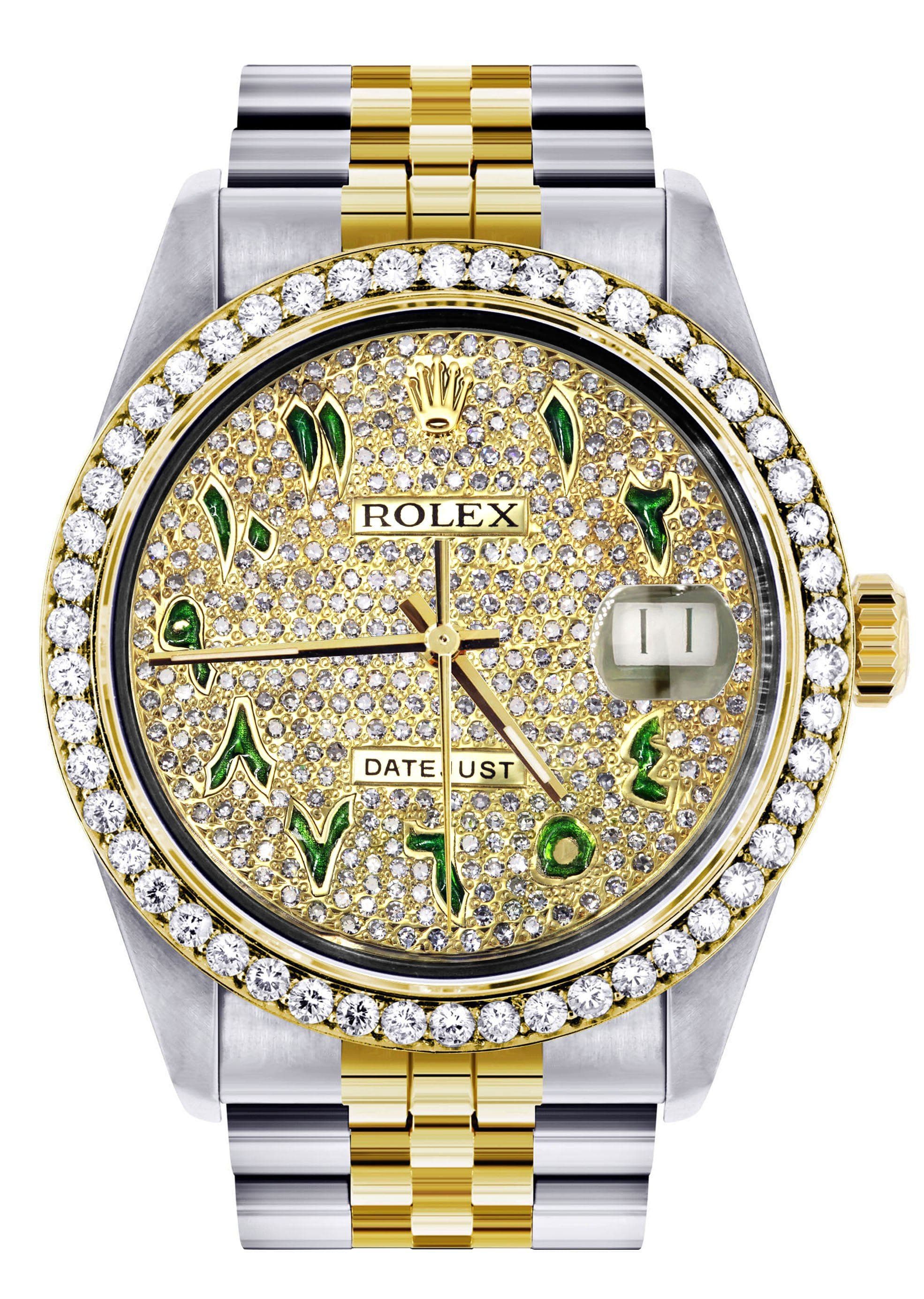 rolex watch with diamonds