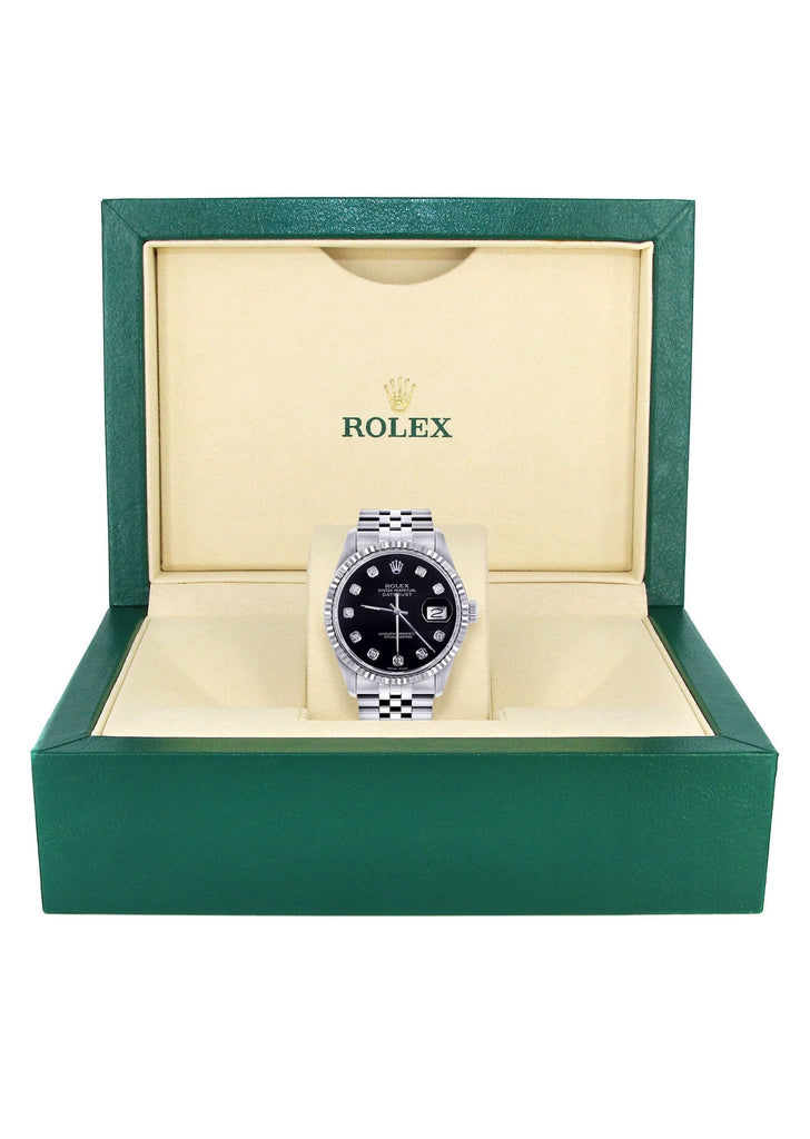 Mens Rolex Datejust Watch 16200 | 36Mm | Black Dial | Jubilee Band ...