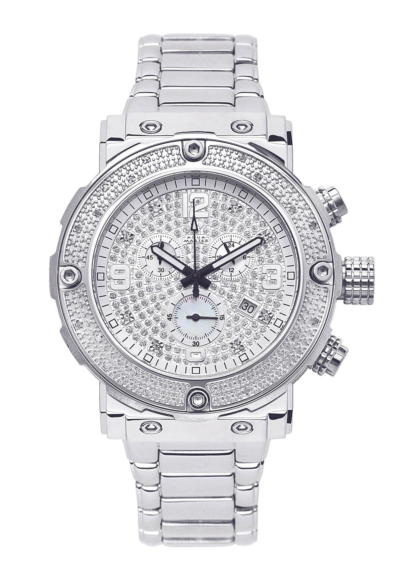 Mens White Gold Tone Diamond Watch | Appx. 0.22 Carats – FrostNYC
