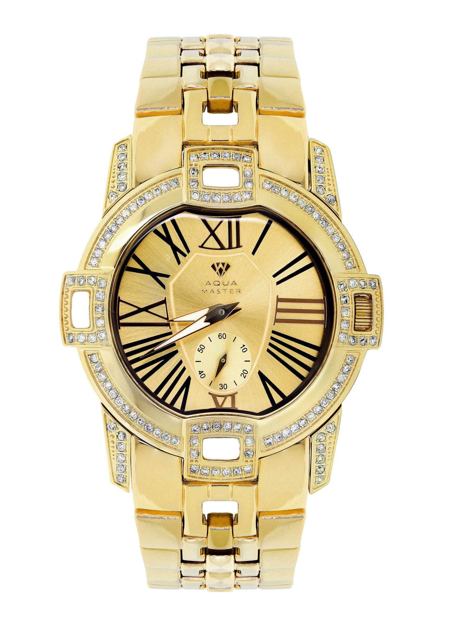 Mens Yellow Gold Tone Diamond Watch | Appx. 1.76 Carats – FrostNYC