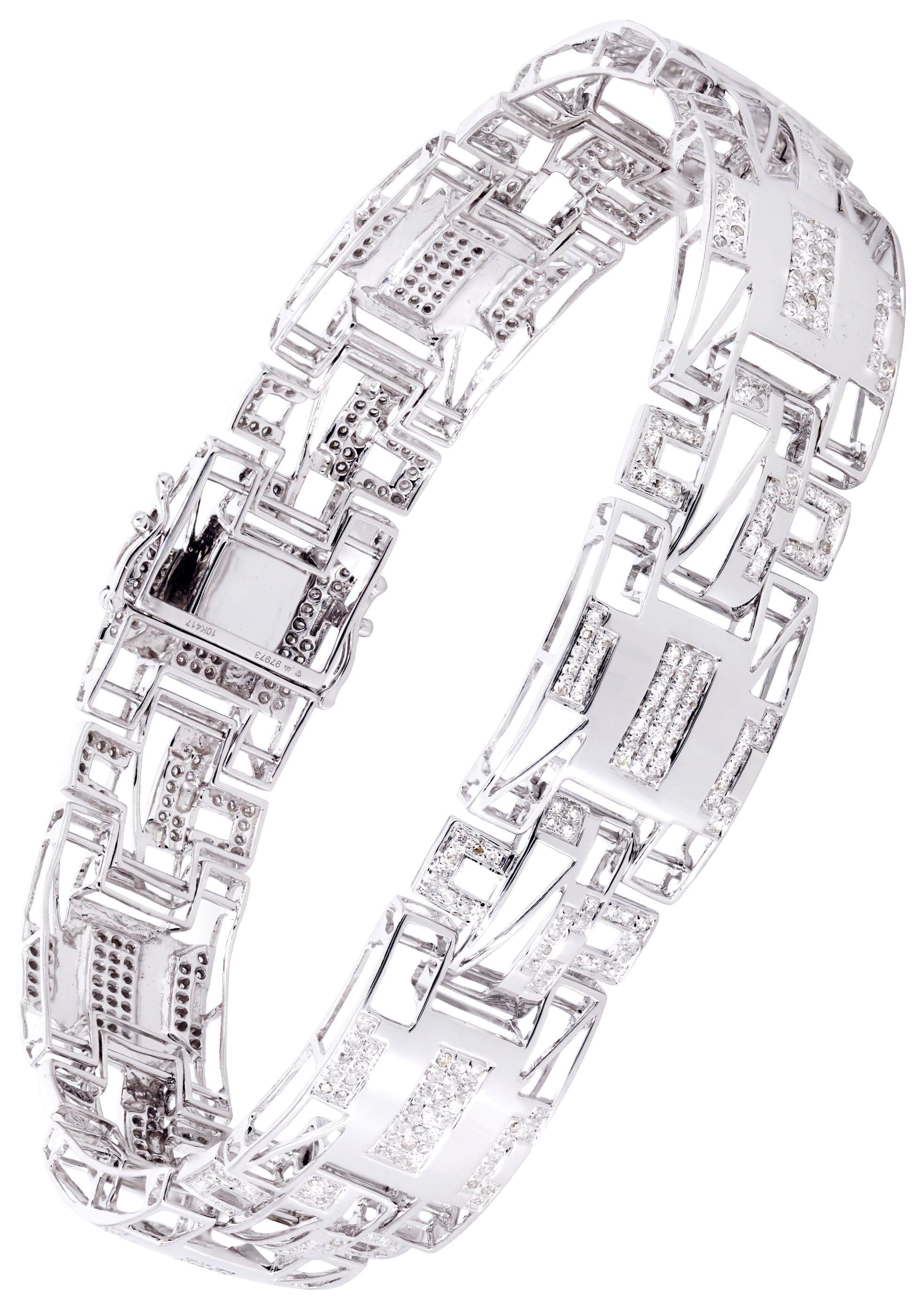 Mens Diamond Bracelet White Gold| 1.85 Carats| 25.78 Grams – FrostNYC