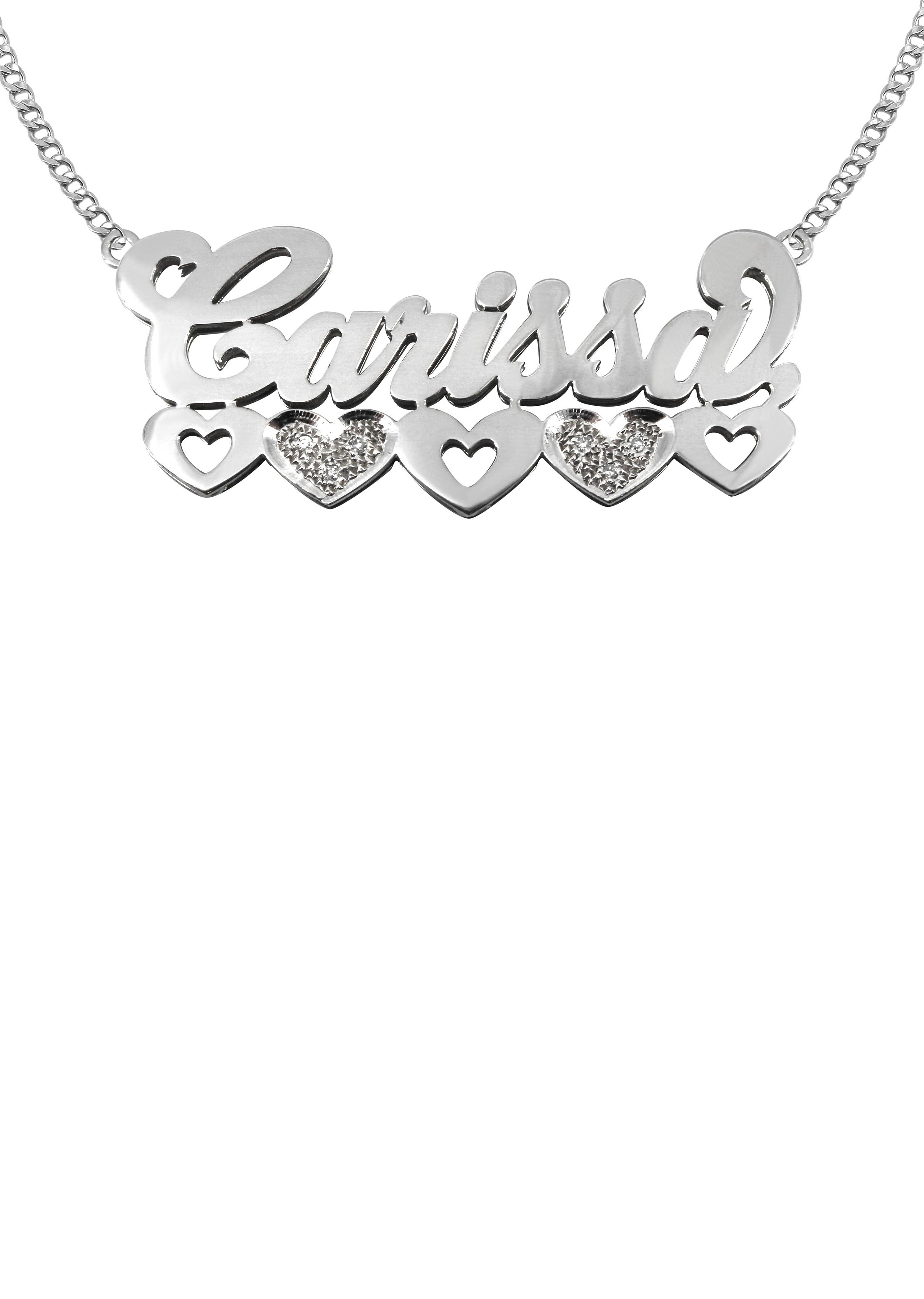14k Ladies White Gold With Diamonds Name Plate Necklace Appx 10 9 G Frostnyc